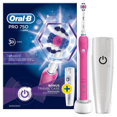 Oral-B Pro 750 3D White Pink – Zbozi.Blesk.cz