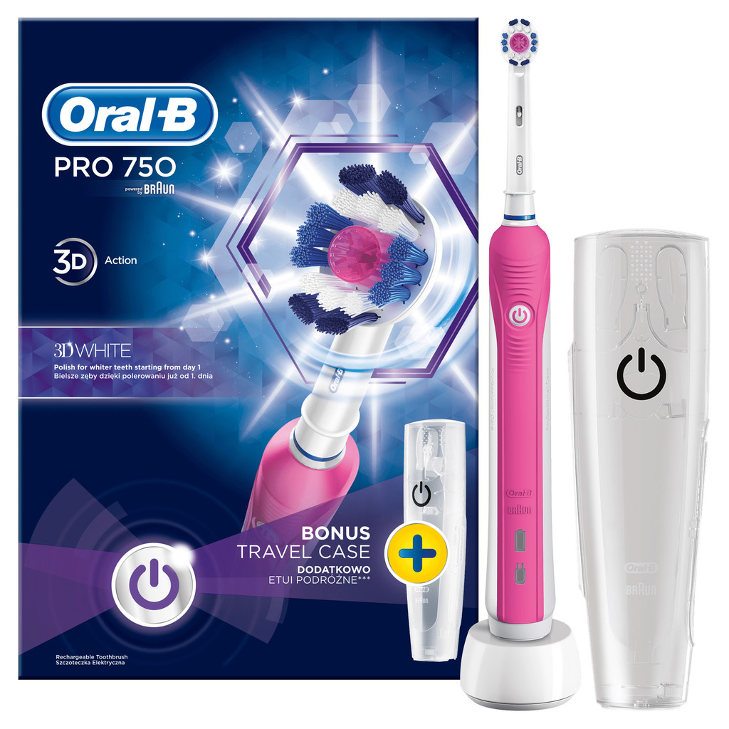 Oral-B Pro 750 3D White Pink od 825 Kč - Heureka.cz