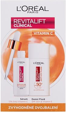 L\'Oréal Paris Revitalift Clinical Pure 12% Vitamin C : pleťové sérum Revitalift Clinical Vitamin C Serum 30 ml + denní pleťový krém Revitalift Clinical Vitamin C Anti-UV Fluid SPF50