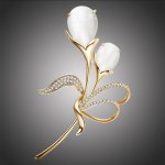 Éternelle brož se zirkony a opály Casandra B2132/AL Zlatá – Zboží Dáma