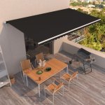 VidaXL Automatická zatahovací markýza 600 x 350 cm antracitová – Zboží Mobilmania