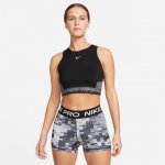 Nike Pro Dri Fit Cropped Training Tank black iron grey white white – Zboží Mobilmania