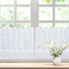 Záclona Forbyt Vitrážová záclona polyesterový batist, přírodní vzhled FLORENCE 27046, vyšívaná mřížka, s bordurou, ecru, výška 60cm (v metráži)