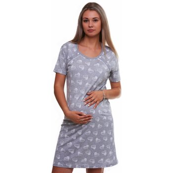 Těhotenská i kojící košilka do porodnice 1C2991 šedá