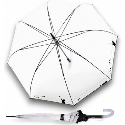 Knirps C.760 Stick Transparent Play dámský průhledný holový deštník