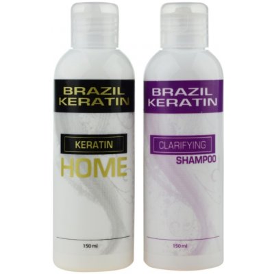 BK Brazil Keratin Beauty Home vlasová kúra pro narovnání vlasů 150 ml + Clarifying čistící šampon 150 ml dárková sada