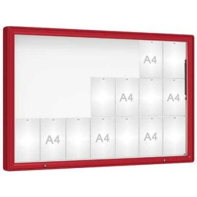 PROCITY Venkovní vitrína model 2000, 21 x A4, plexi, červená | Zboží Auto