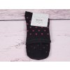 CNB Berlin ponožky DE 34323 se zdravotním nevírajícím ruličkovým lemem černé s růžovými puntíky