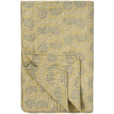 Ib Laursen Prošívaný přehoz Soft yellow /off white / grey 130 × 180 cm, krémová barva, textil – Hledejceny.cz