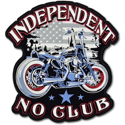 Moto nášivka Independent No Club XXL na záda 30 cm x 28 cm – Zbozi.Blesk.cz