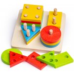 Bigjigs motorická Nasazování tvarů na tyč Toys BB033 – Zboží Dáma