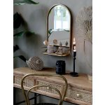 Bronzové antik nástěnné kovové zrcadlo s poličkou Sally - 33*13*56 cm - Chic Antique – Hledejceny.cz