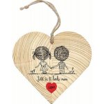 Dřevěné srdce 12 cm - Ještě že tě lásko mám – Zboží Mobilmania