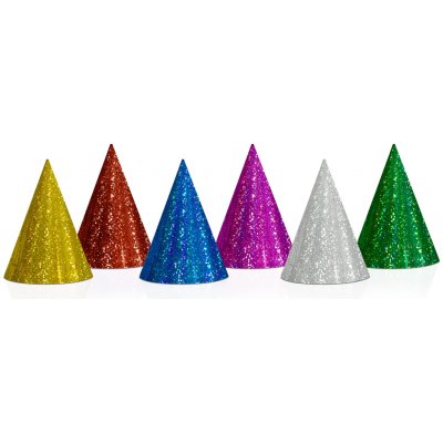 PartyDeco Párty čepičky barevné holografické 20ks 16cm – Sleviste.cz