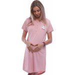 Kojící a těhotenská noční košilka s bílým medvědem 1C3898 růžová – Zboží Dáma
