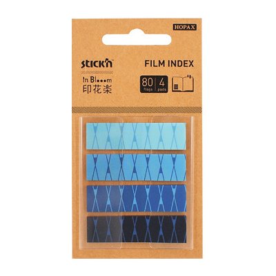 Hopax Plastové samolepicí záložky Stick'n in Blooom design mix, 45 x 12 mm, modré – Hledejceny.cz