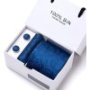 Kravata Luxusní Kravata Modrá Bloom manžetové knoflíčky kapesníček modrá