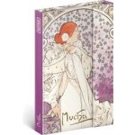 Notes Alfons Mucha Dáma, linkovaný, 10,5 x 15,8 cm – Zboží Dáma