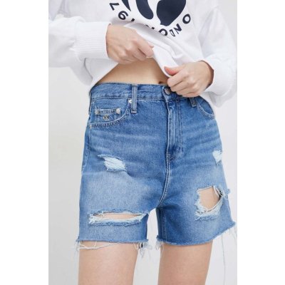 Calvin Klein Džínové šortky Jeans dámské hladké high waist – Zboží Mobilmania