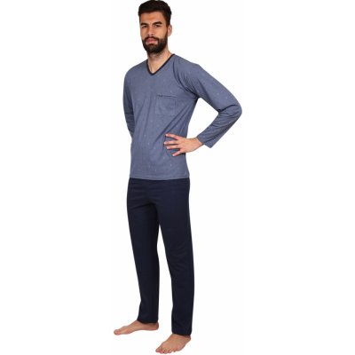 Cornette 310/215 Oliver pánské pyžamo dlouhé modré – Zboží Mobilmania