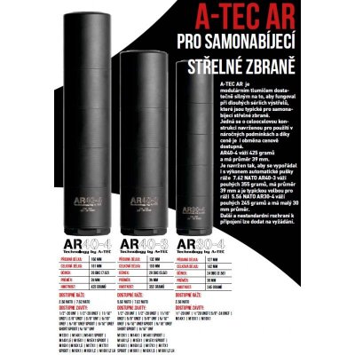 A Tec AR 40-4, .30" 7,62mm na závit M14x1mm LH AK47 – Zboží Dáma