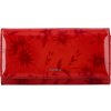 Peněženka Luxusní větší dámská kožená peněženka Samantha červená laková s květy