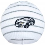 New Baby Jarní čepička s autíčkem bílo světle šedá – Zboží Dáma