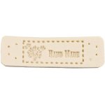 Pro Háčkování Hand Made koženková cedulka krémová se stromem – Zboží Dáma