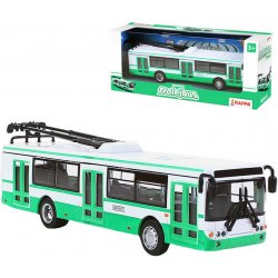 Rappa Trolejbus český kovový zelený 16 cm na zpětný chod
