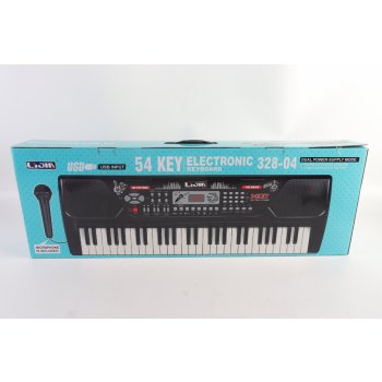 Mamido Velký Dětský keyboard multifunkční s mikrofonem 54 kláves černý