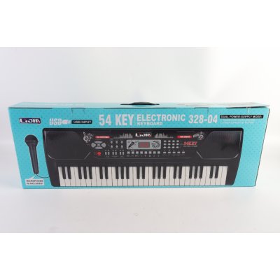 Mamido Velký Dětský keyboard multifunkční s mikrofonem 54 kláves černý – Zboží Mobilmania