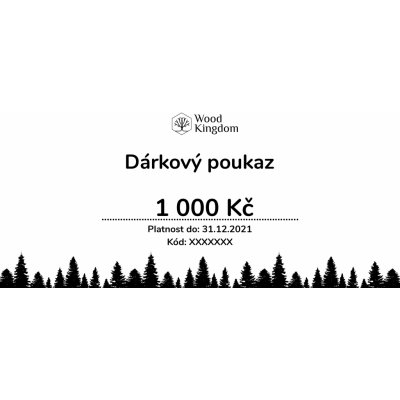 Wood Kingdom Dárkové poukazy Hodnota poukazu: 1000, Způsob dodání: Dřevěná kartička – Zbozi.Blesk.cz