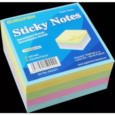 Samolepící bloček pastel 75 x 75 MIX barev 400l kostka – Hledejceny.cz