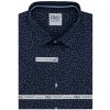 Pánská Košile AMJ pánská bavlněná košile krátký rukáv regular fit VKBR1366 tmavě modrá smítka