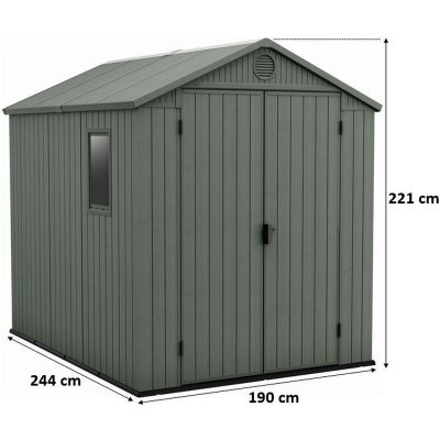 Keter DARWIN 6 x 8 , 190 x 244 x 221 cm zelený 17210355 – Zboží Dáma