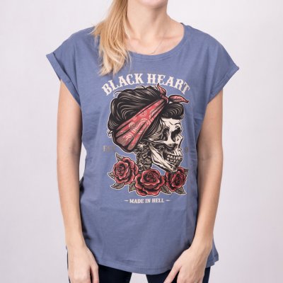 Black HEART PIN UP SKULL EXT modrá – Sleviste.cz