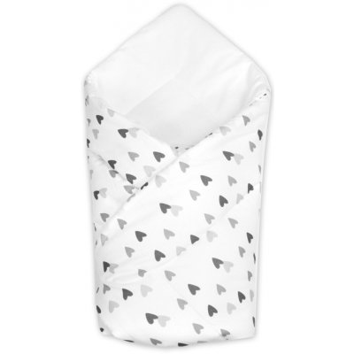 Baby Nellys Kojenecká zavinovačka klasik Srdíčka šedá černá – Zboží Mobilmania