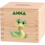 ČistéDřevo Dětská dřevěná pokladnička - Americká džungle Zvolte zvířátko: Had – Zboží Mobilmania