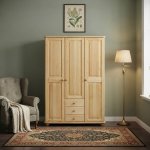 Nábytek z lesa Šatní skříň Country 3+3P SF101 masiv borovice 125 x 190 x 60 cm – Sleviste.cz