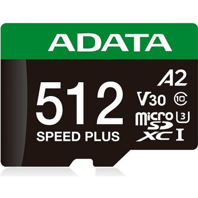 Adata MicroSDXC 512GB Speed Plus UD512GUI3V30A2SP-RA1 – Zbozi.Blesk.cz