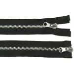 Kovový zip no.5 rozepínací dvoucestný 120cm (stříbrné zoubky) černý – Zboží Mobilmania