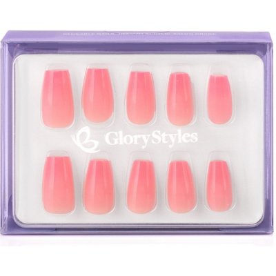 GloryStyles Nalepovací nehty růžová 06 24 ks – Hledejceny.cz
