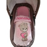 Baby v peřince Minky deka medvídek HOLKA s vyšitým jménem + polštářek – Sleviste.cz