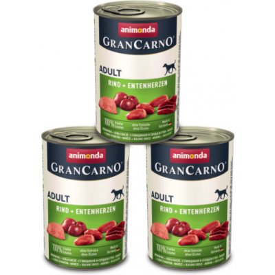 Animonda Gran Carno hovězí & kachní srdce 3 x 400 g – Zboží Mobilmania