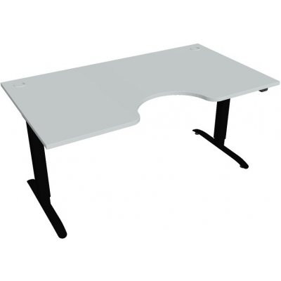 Hobis Office Pro psací stůl Motion MS ERGO 2 Šířka: 160 cm, Barva desky: šedá, Barva kovu: černá RAL 9005 Šířka 120-180 cm / 27 barevných variant