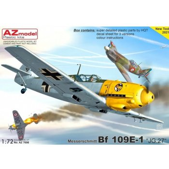 AZ model Messerschmitt Bf 109E 1 JG.27 3x camo 7698 1:72
