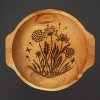 mísa a miska Amadea Dřevěná miska květiny pampelišky masivní dřevo 24 cm