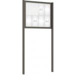 PROCITY Venkovní elegantní vitrína Tradition, 8 x A4, včetně sloupků, šedá PRO | Zboží Auto