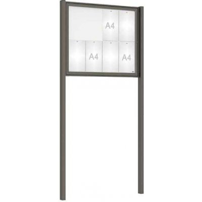 PROCITY Venkovní elegantní vitrína Tradition, 8 x A4, včetně sloupků, šedá PRO | Zboží Auto
