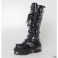 New Rock boty kožené Cross Boots 403-S1 black černé